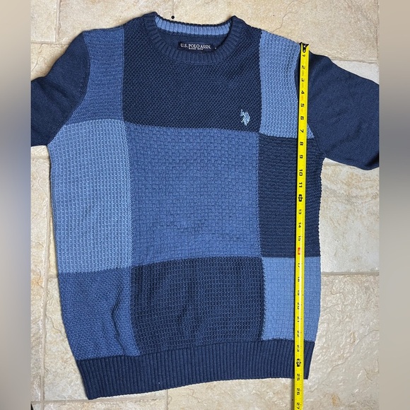 U.S. Polo Assn. Navy Patchwork Cotton Blend Sweater NWT Size Small - Picture 12 of 12
